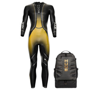 HUUB Brownlee Agilis - Limited Edition Gold Triathlon Neoprenanzug mit TT-Bag für Herren